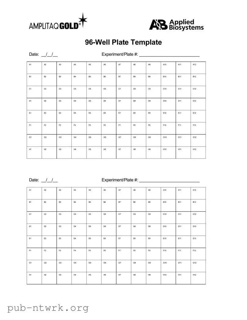 Blank 96 Well PDF Form