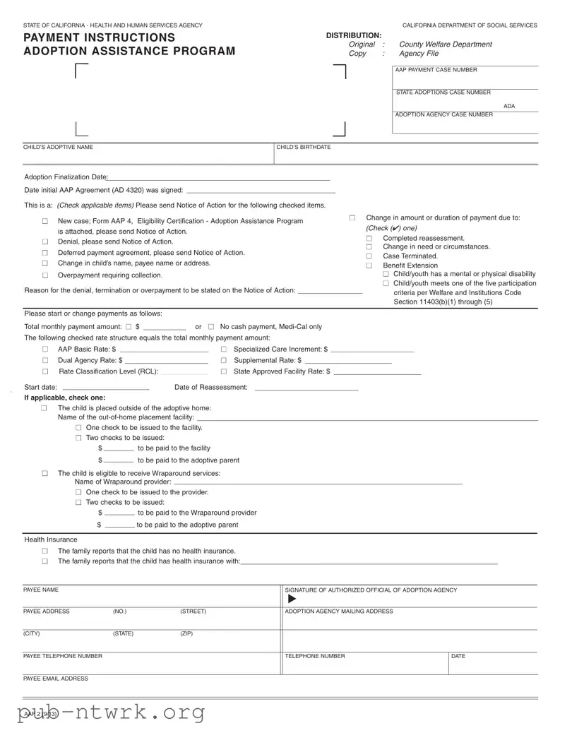 Blank California Aap 2 PDF Form