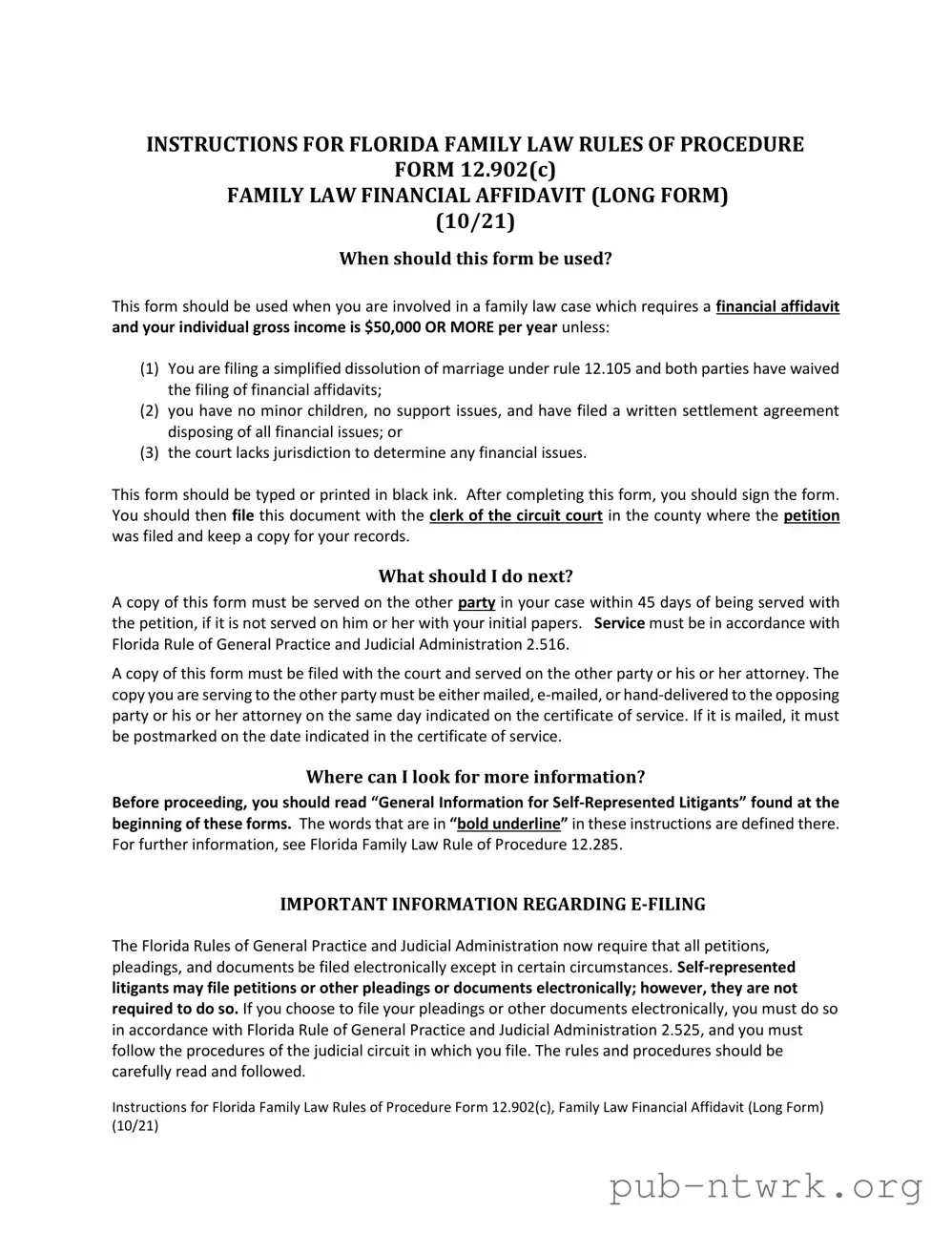 Blank Notice Florida PDF Form