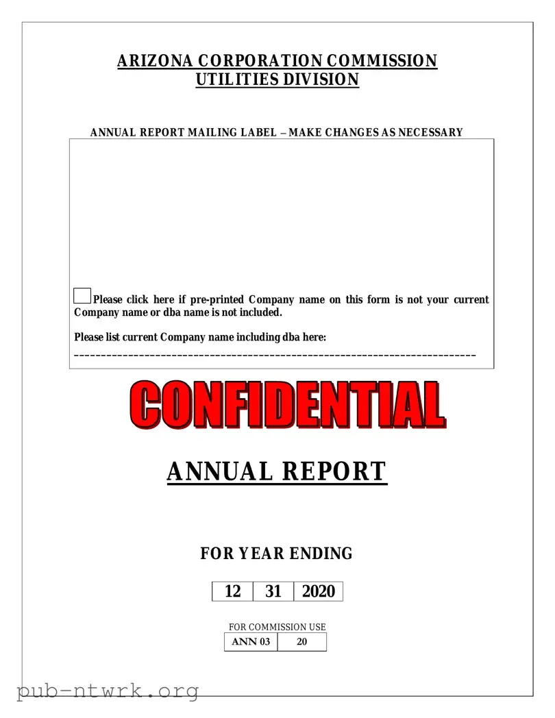 Blank Arizona Annual Report PDF Form
