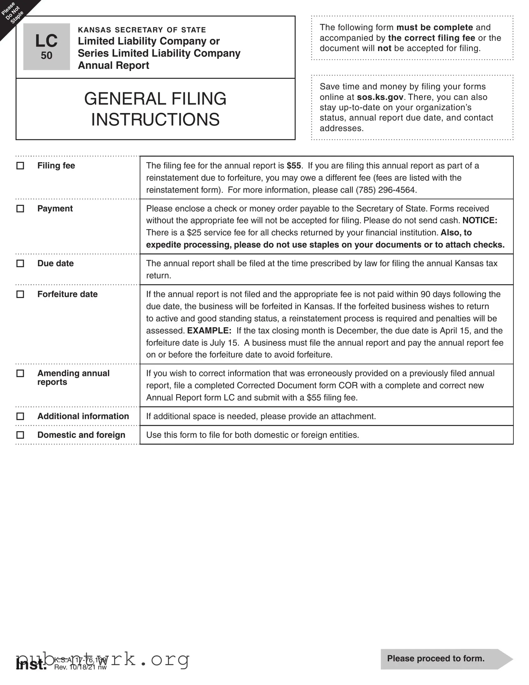 Blank Kansas Lc 50 PDF Form