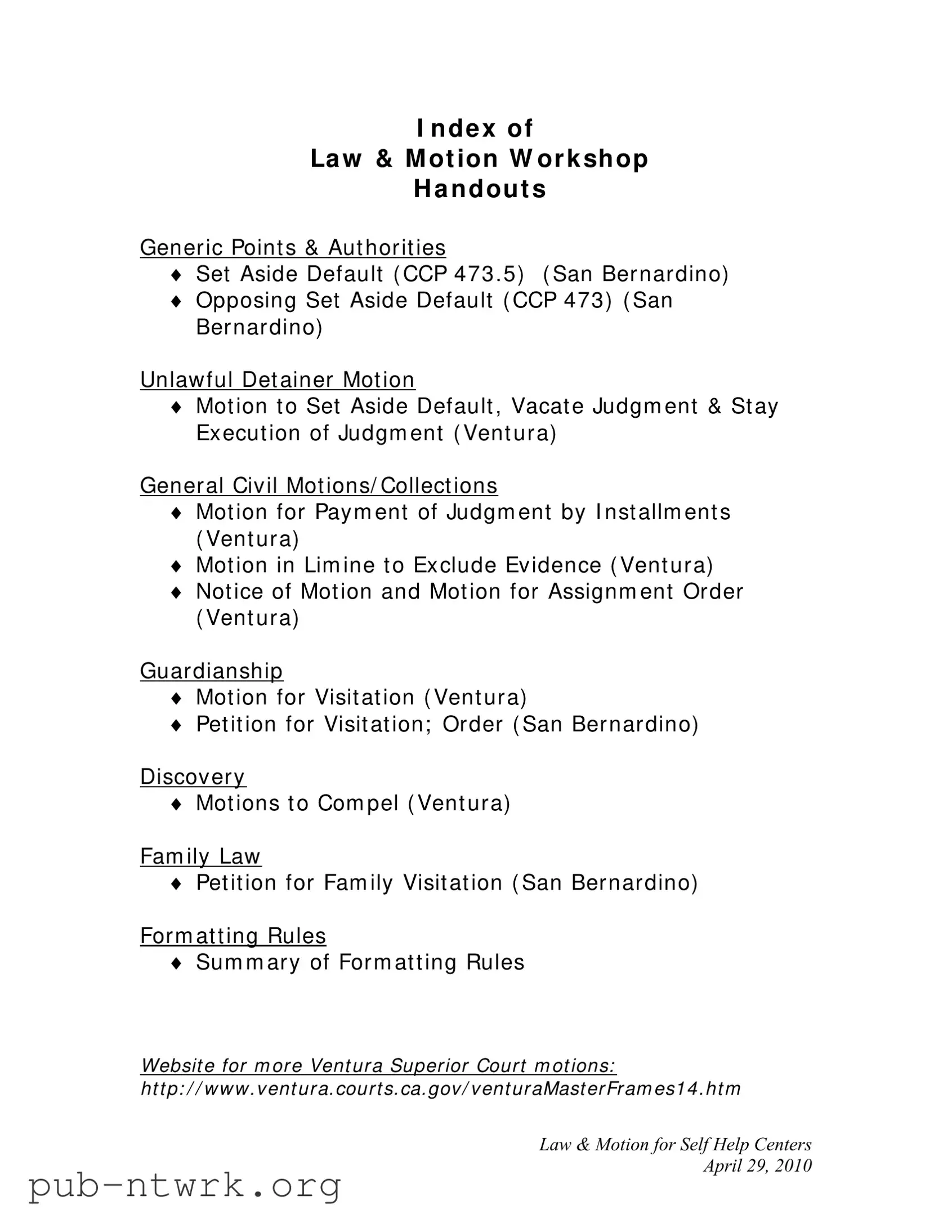 Blank Motion To Set Aside Default Judgment Los Angeles California PDF Form