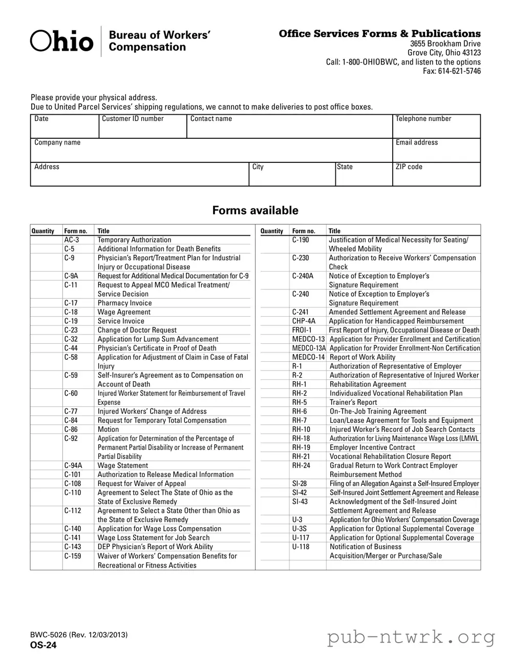 Blank Ohio Os 24 PDF Form