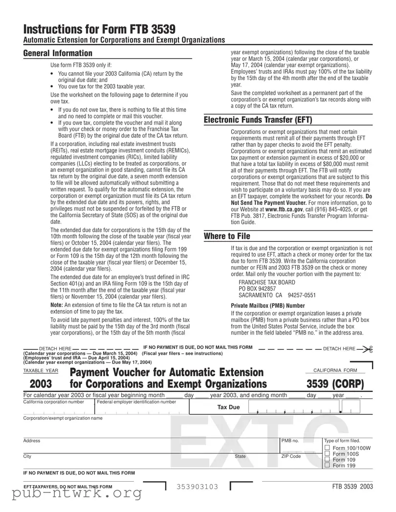 Blank California 3539 PDF Form