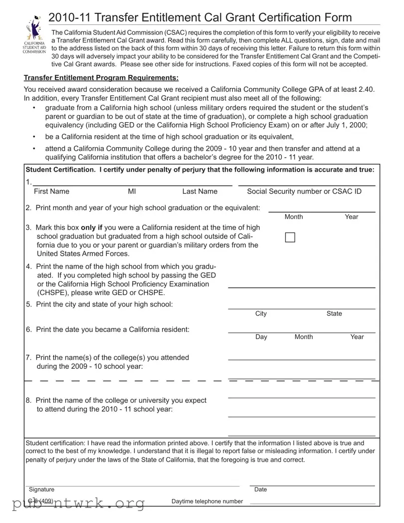 Blank California G 6 PDF Form