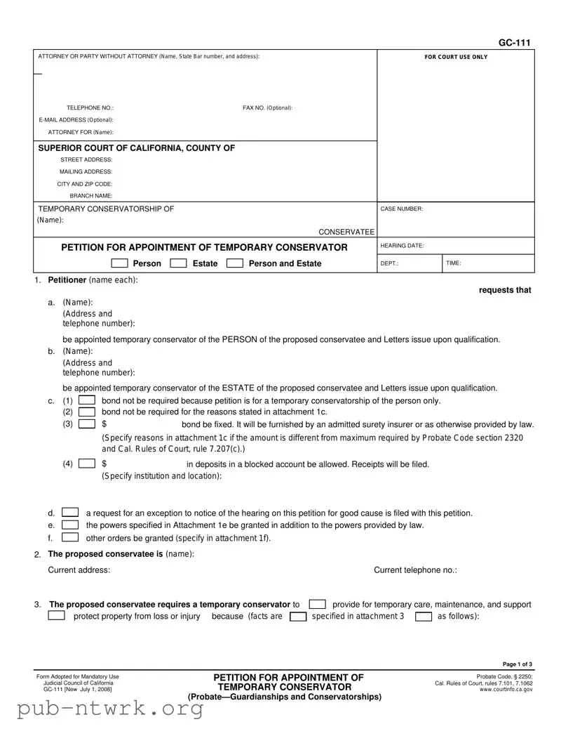 Blank California Gc 111 PDF Form