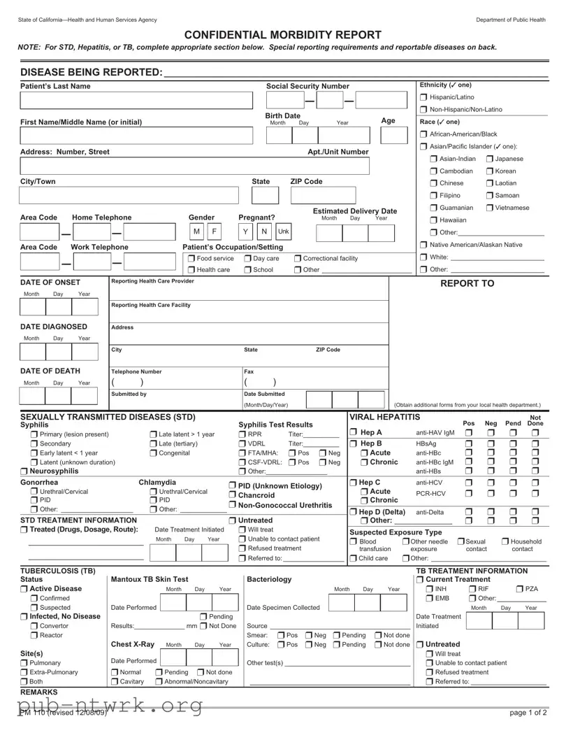 Blank California Pm110 PDF Form