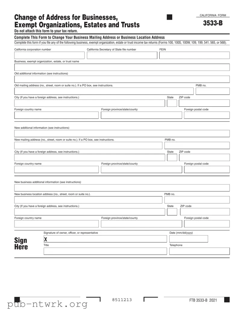Blank California 3533 PDF Form