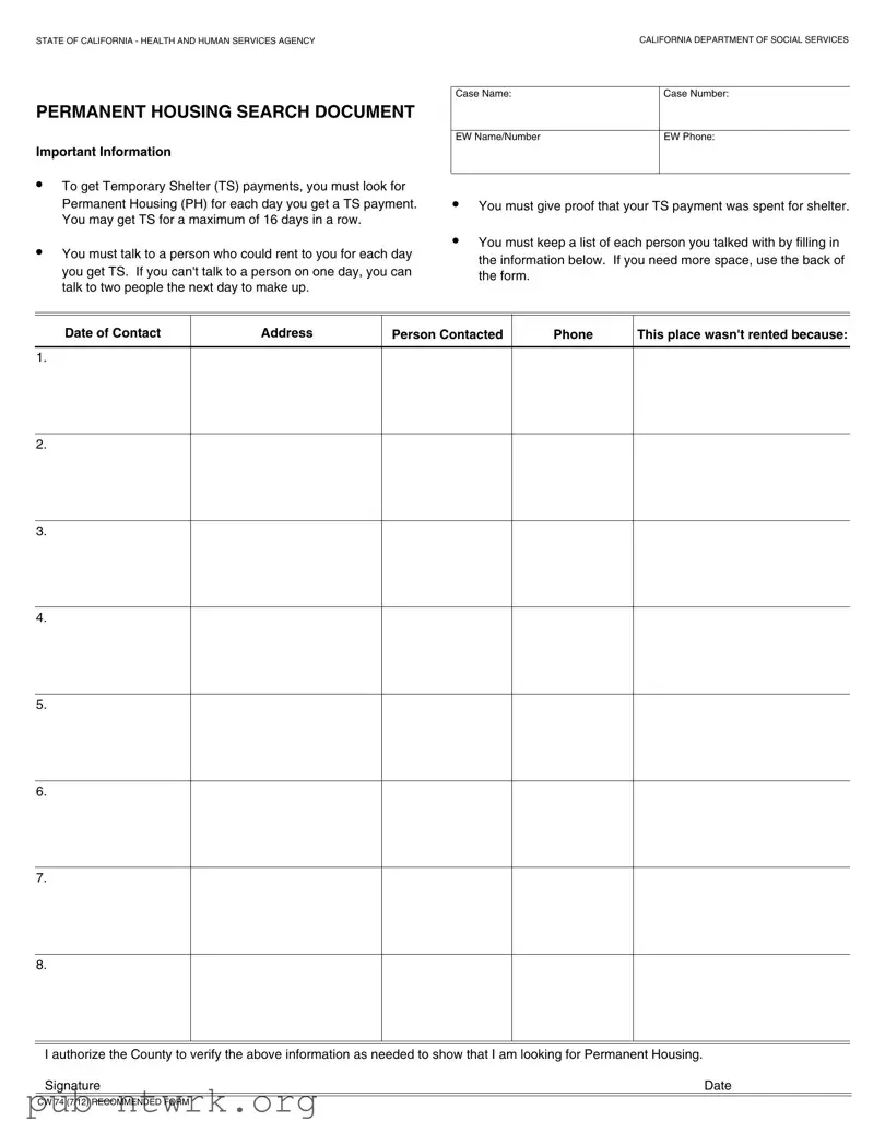 Blank California Cw 74 PDF Form