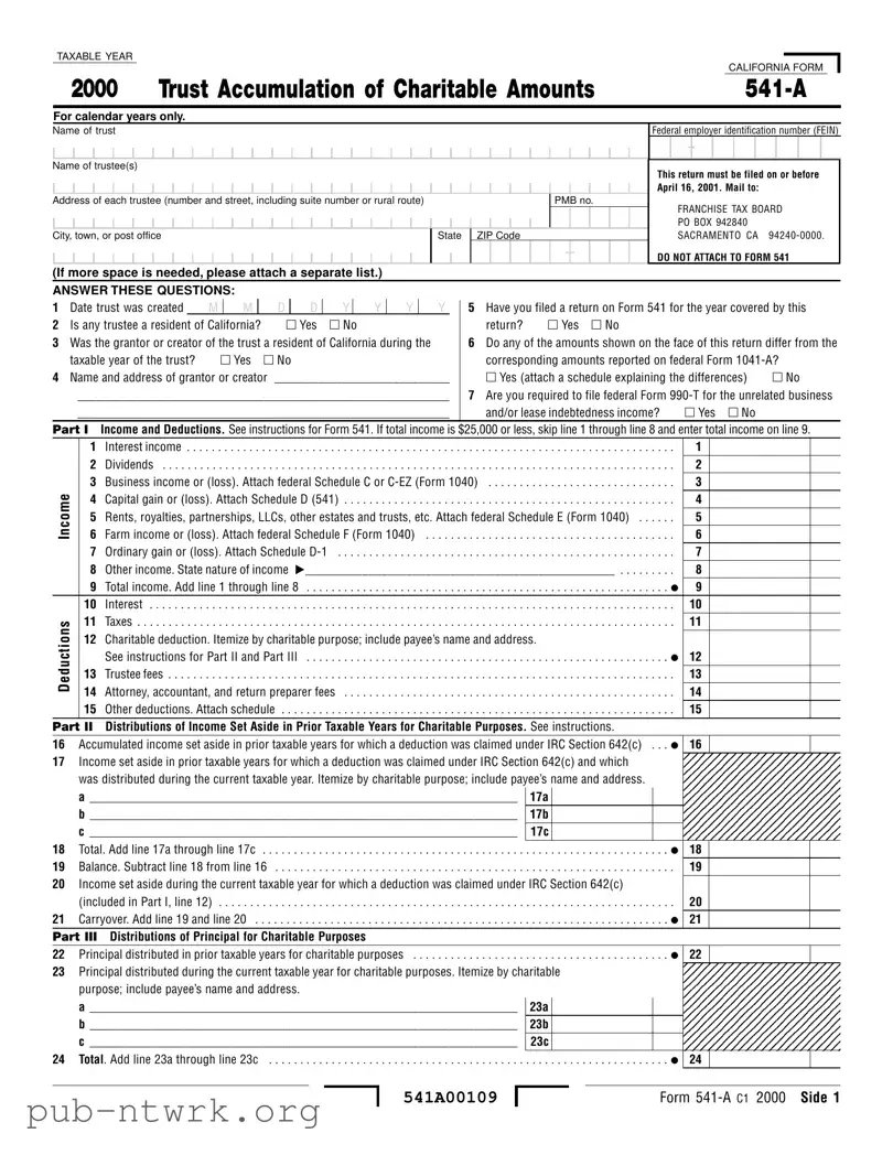 Blank California 541 A PDF Form