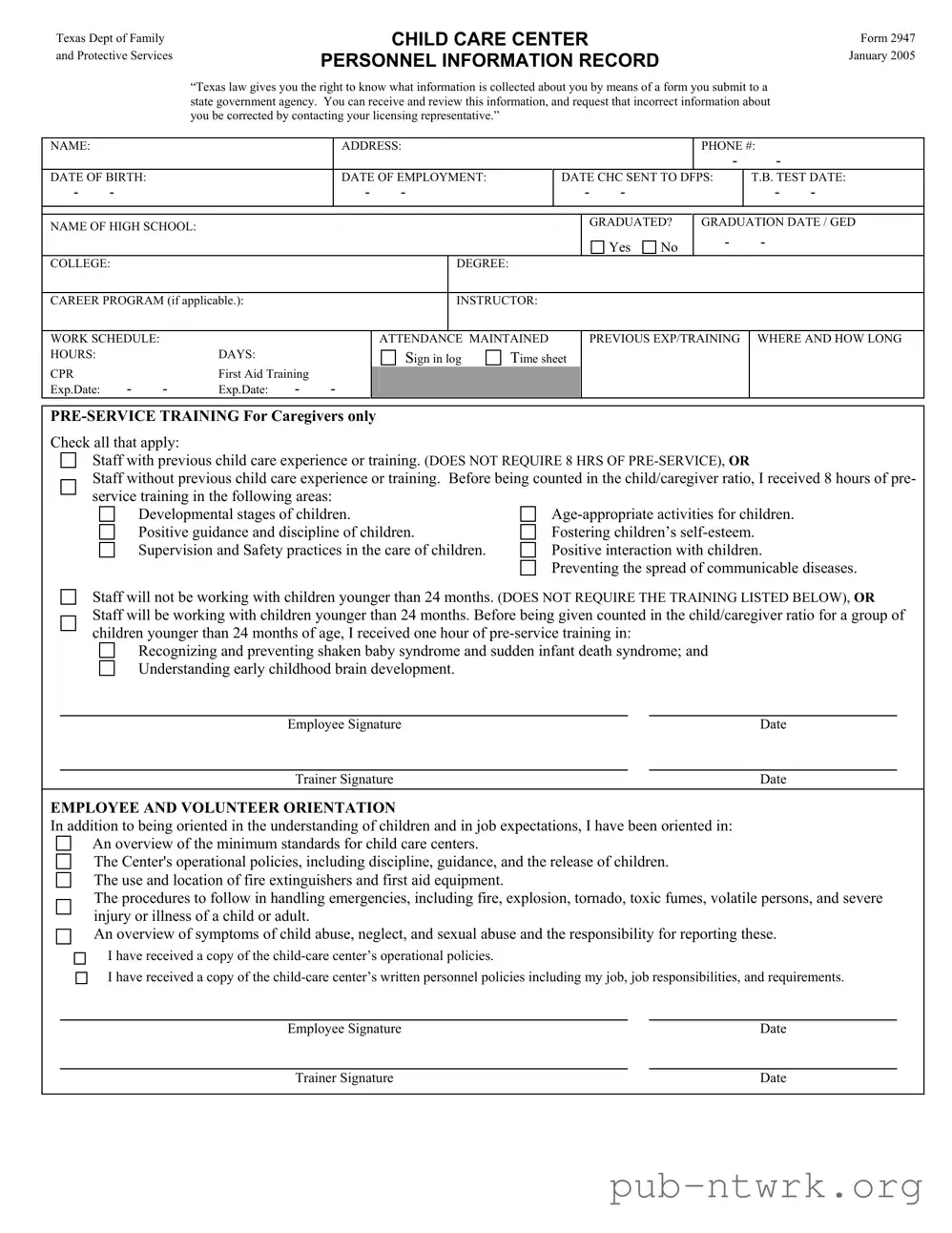 Blank Texas 2947 PDF Form