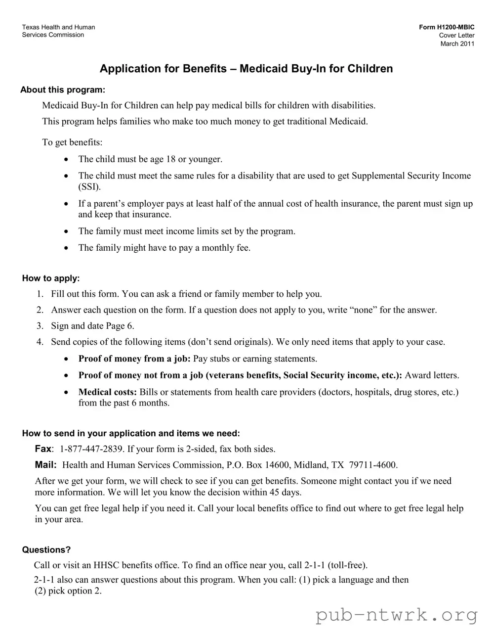 Blank Texas H1200 Mbic PDF Form