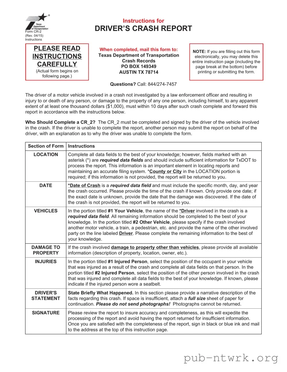 Blank Texas Blue PDF Form