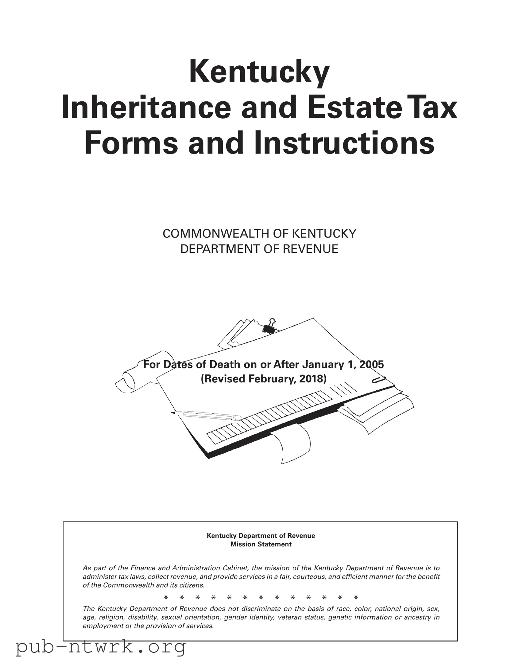 Blank Kentucky Inheritance Tax PDF Form