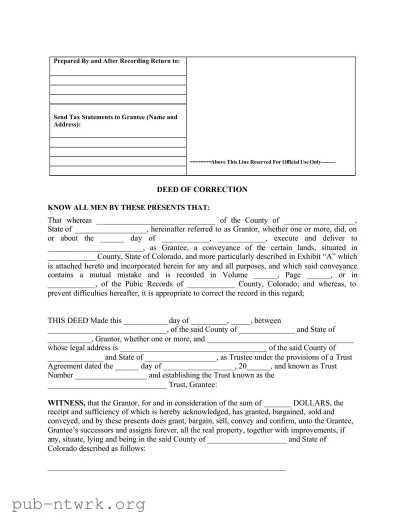 Blank Colorado Correction PDF Form