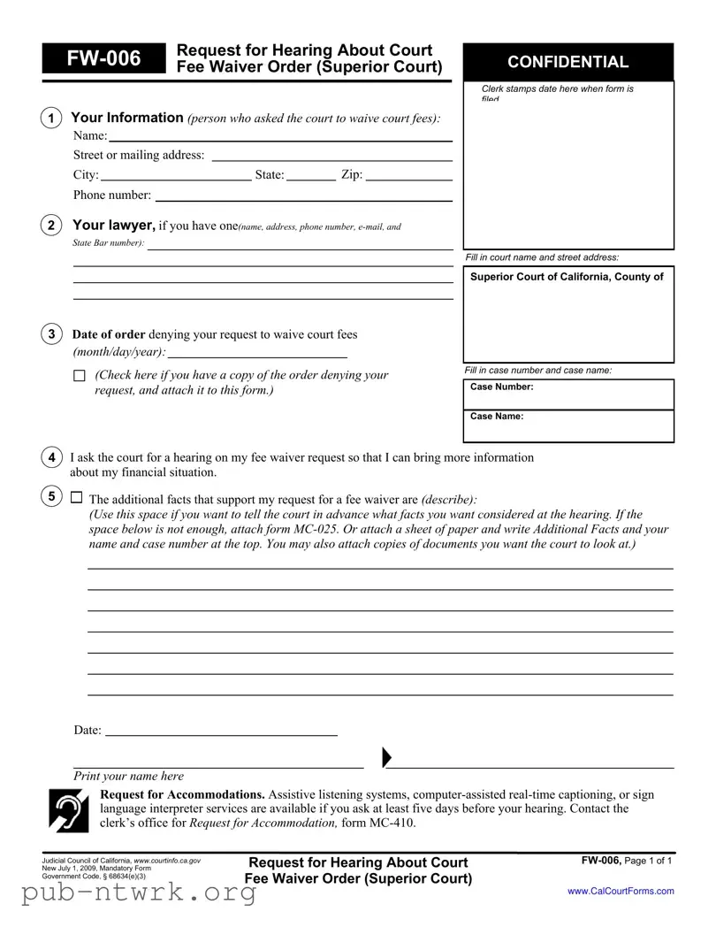 Blank California Fw 006 PDF Form