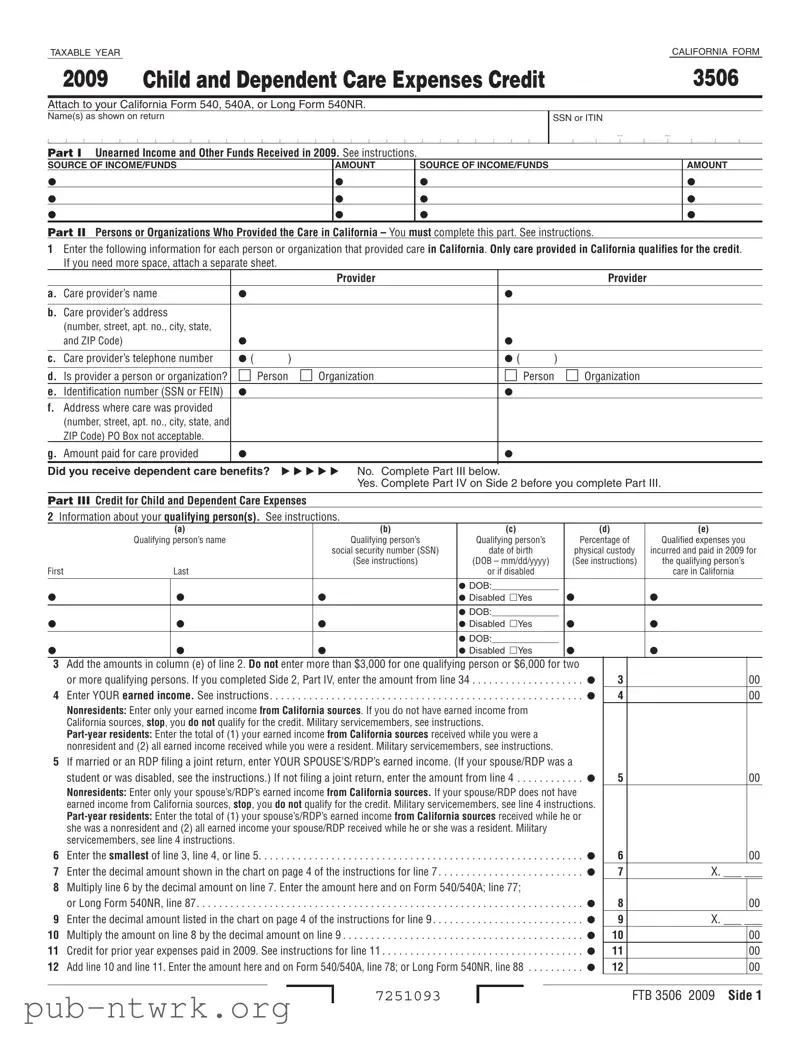 Blank California 3506 PDF Form