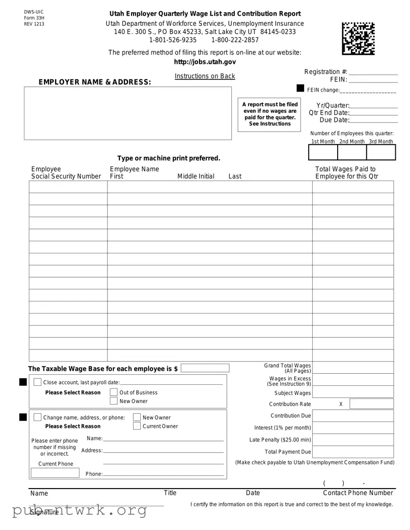 Blank 33H PDF Form