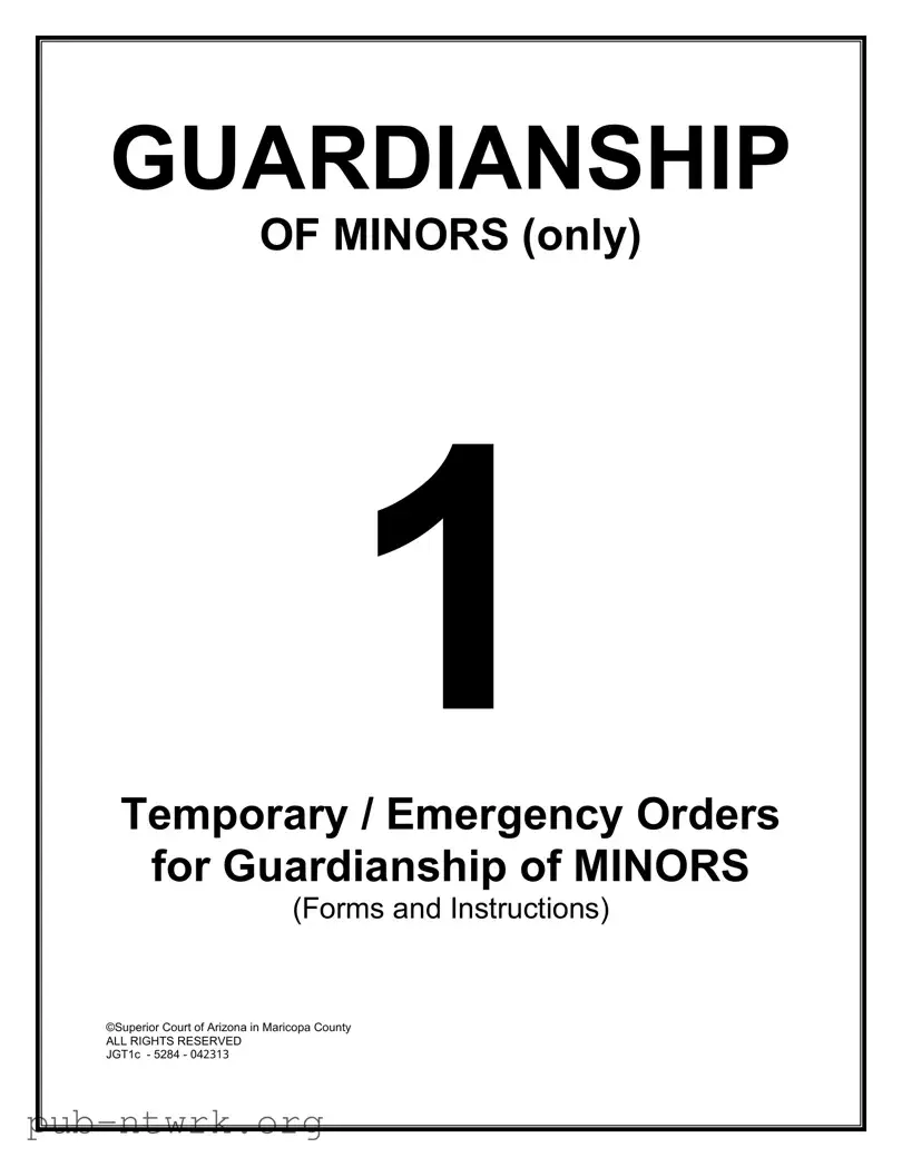 Blank Guardianship Of Minors Arizona PDF Form