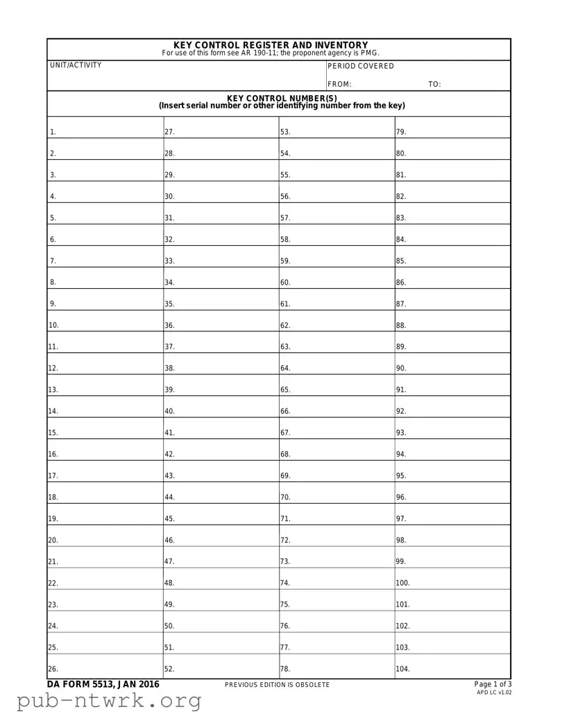 Blank Da 5513 PDF Form