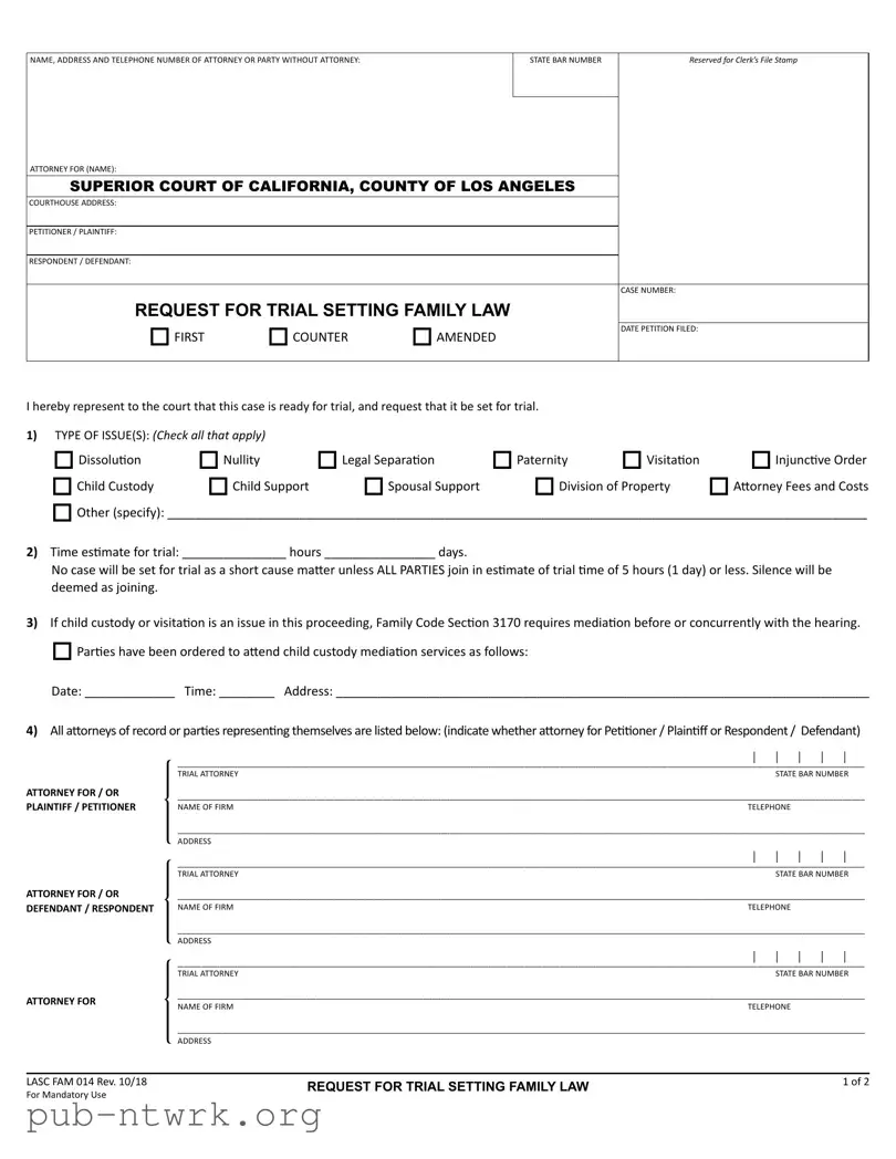 Blank California Fam 014 PDF Form