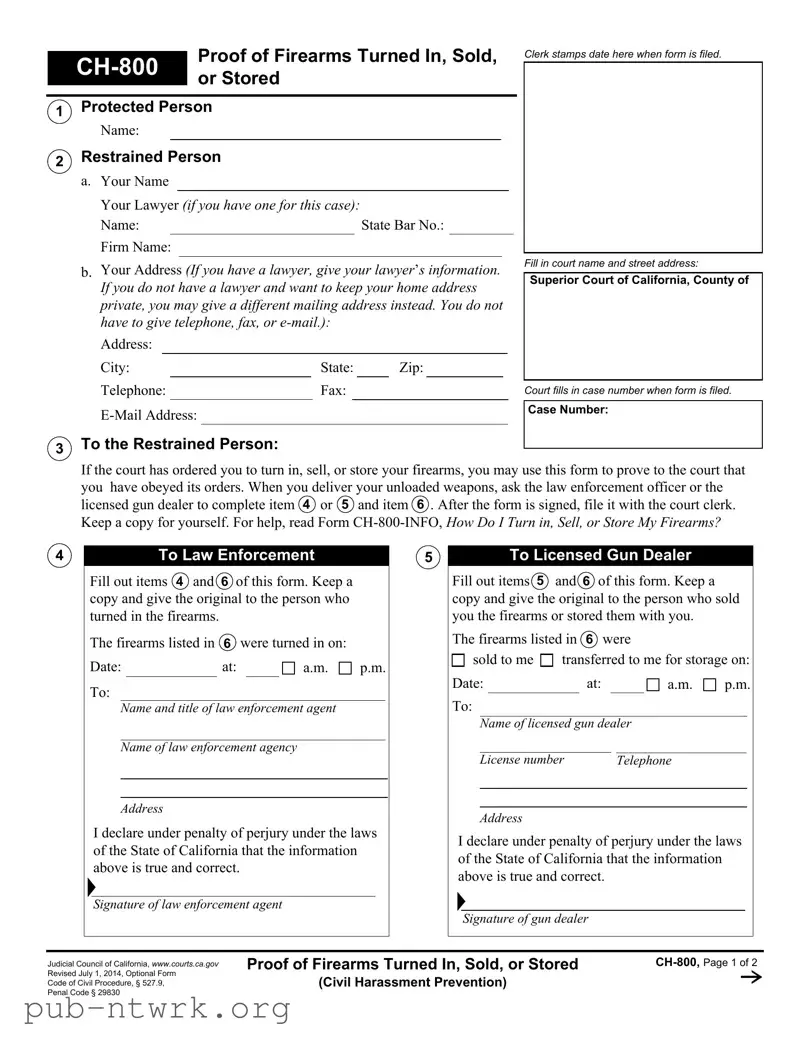 Blank California Ch 800 PDF Form