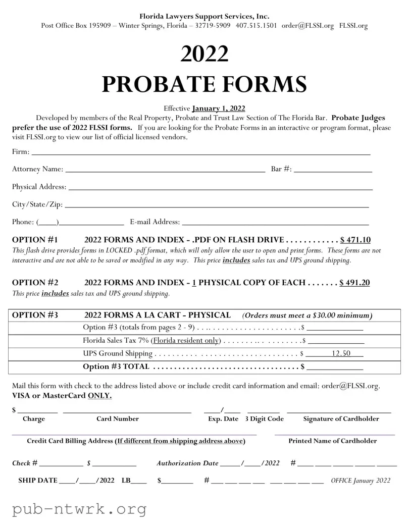 Blank Florida Lawyers Support PDF Form