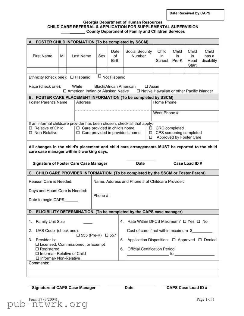 Blank Georgia 57 PDF Form
