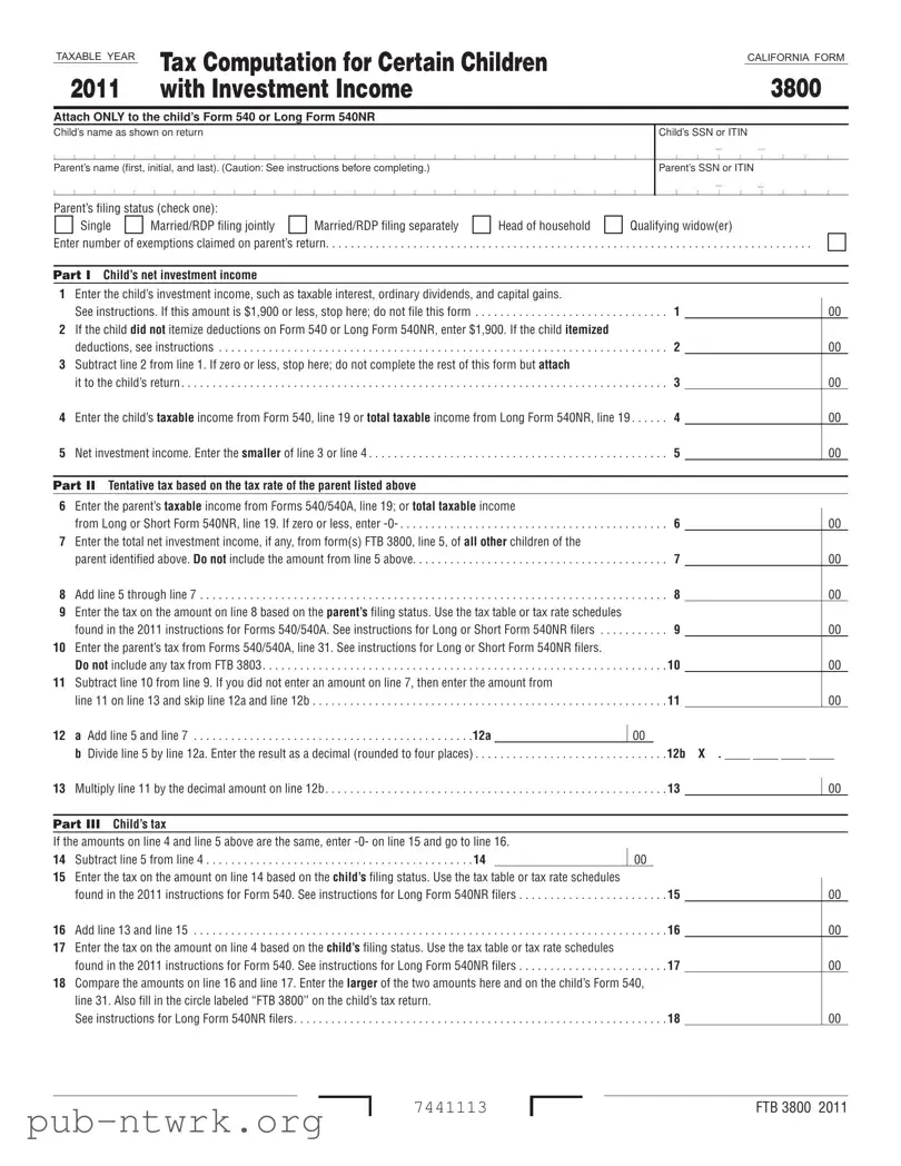Blank California 3800 PDF Form