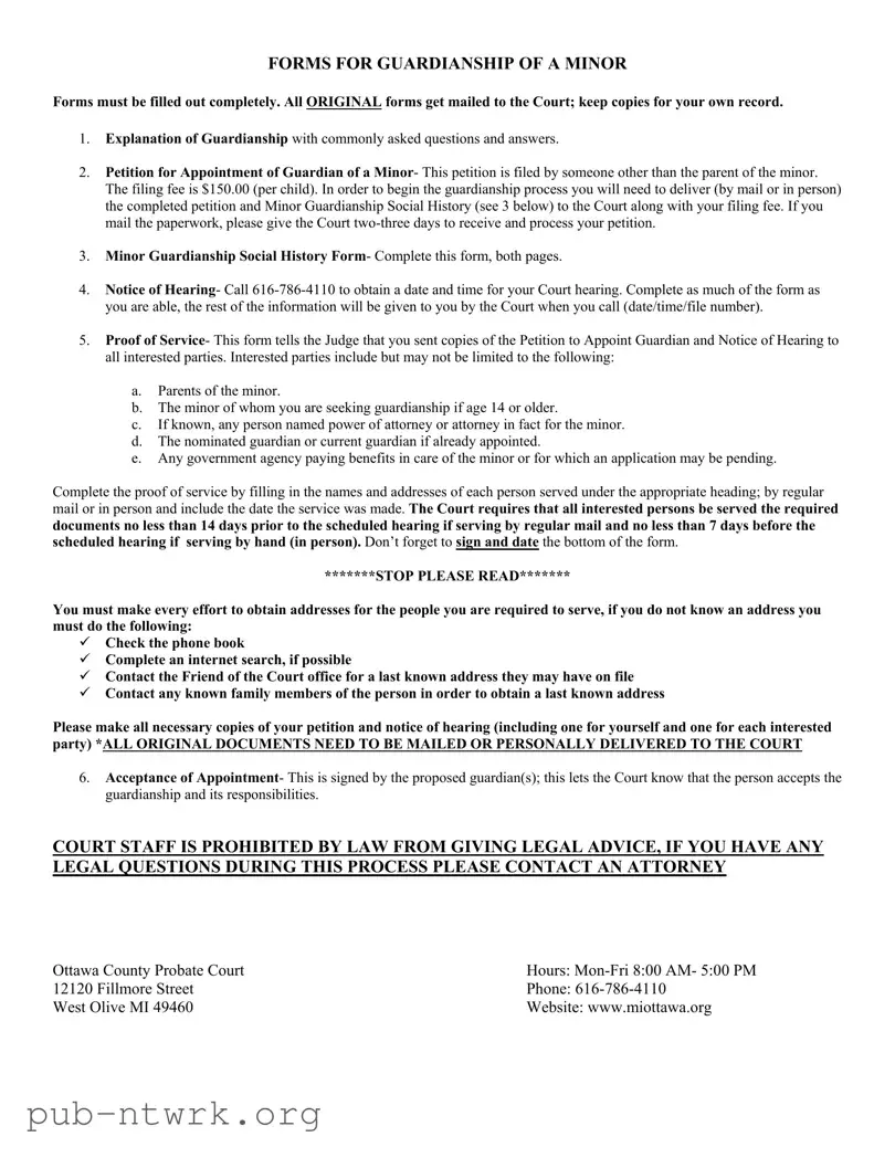Blank Guardianship Indiana PDF Form