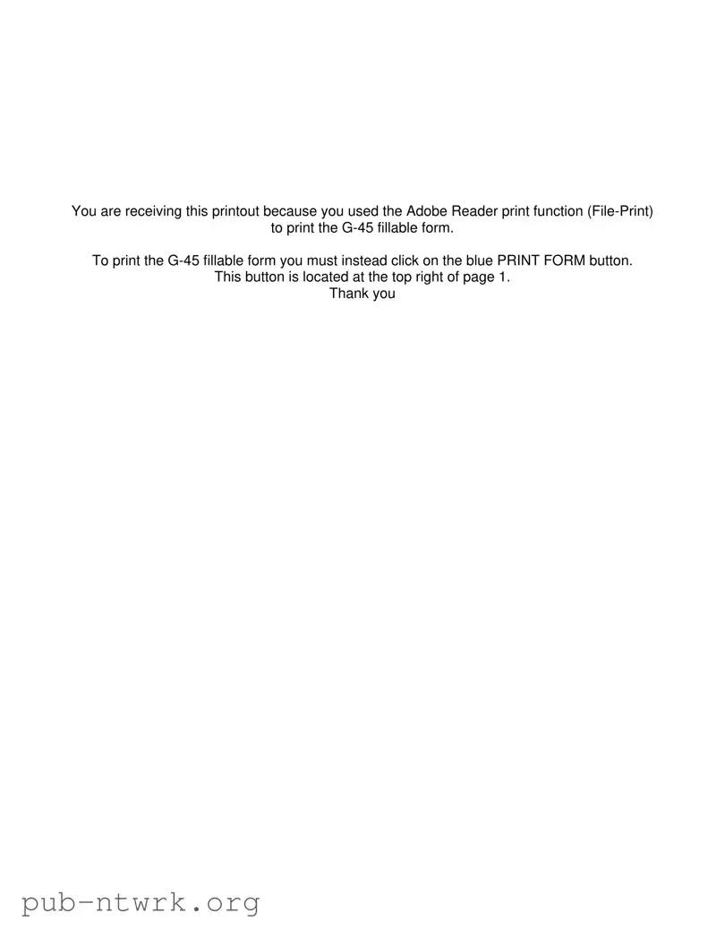 Blank Hawaii G 45 PDF Form