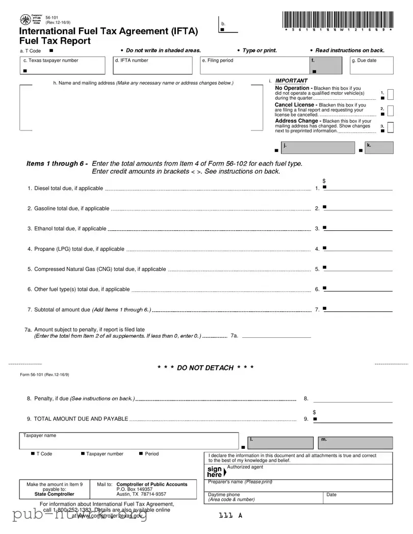 Blank Ifta Texas PDF Form