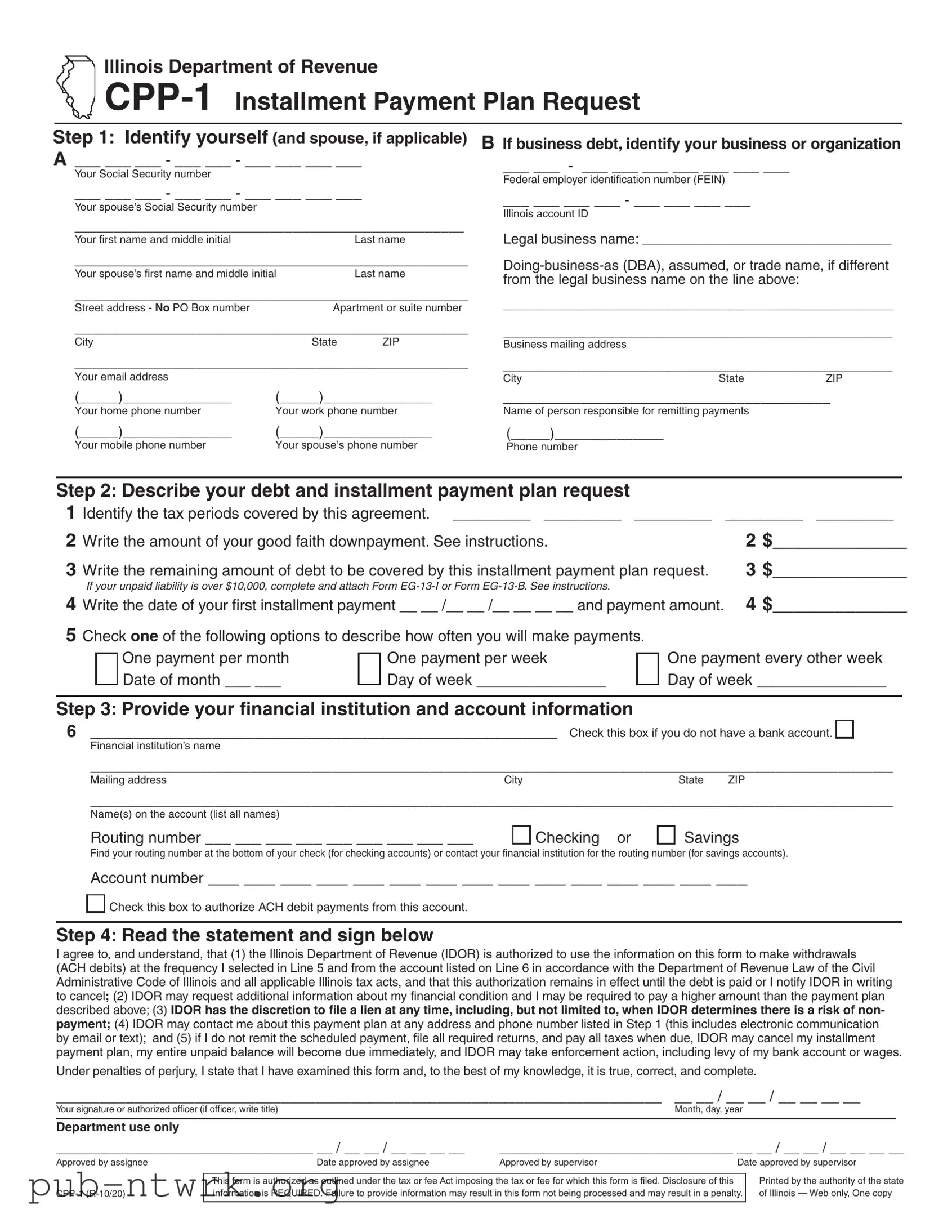 Blank Illinois Cpp 1 PDF Form