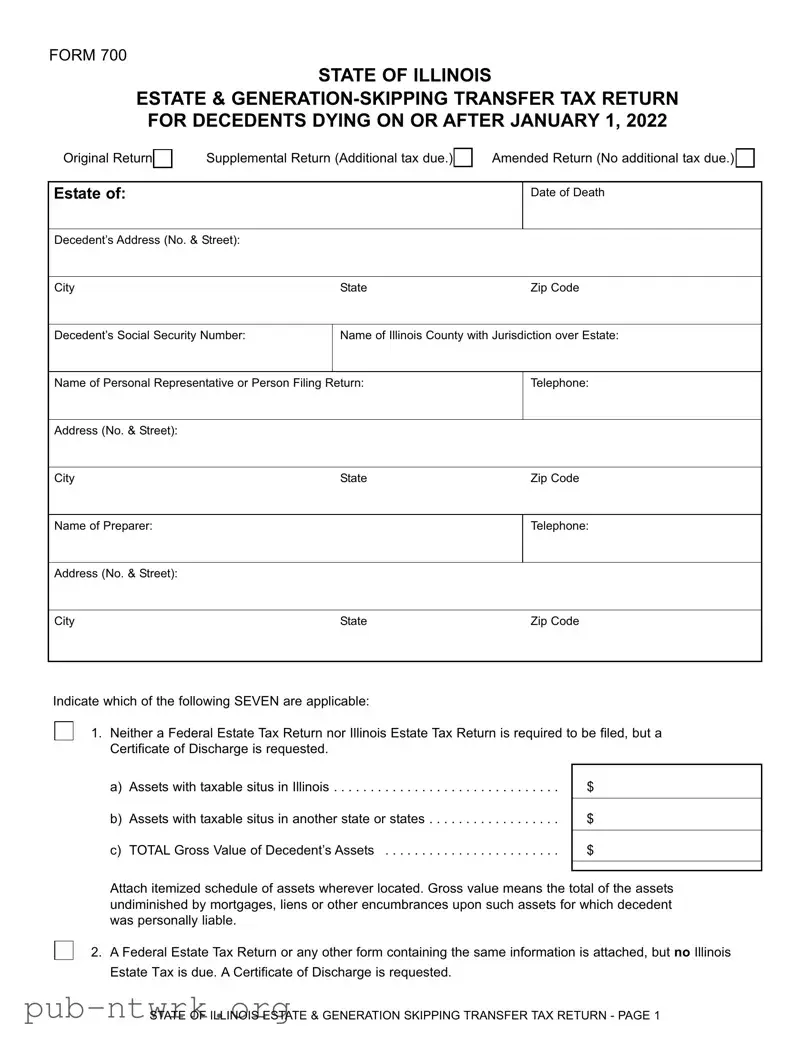 Blank Illinois 700 PDF Form