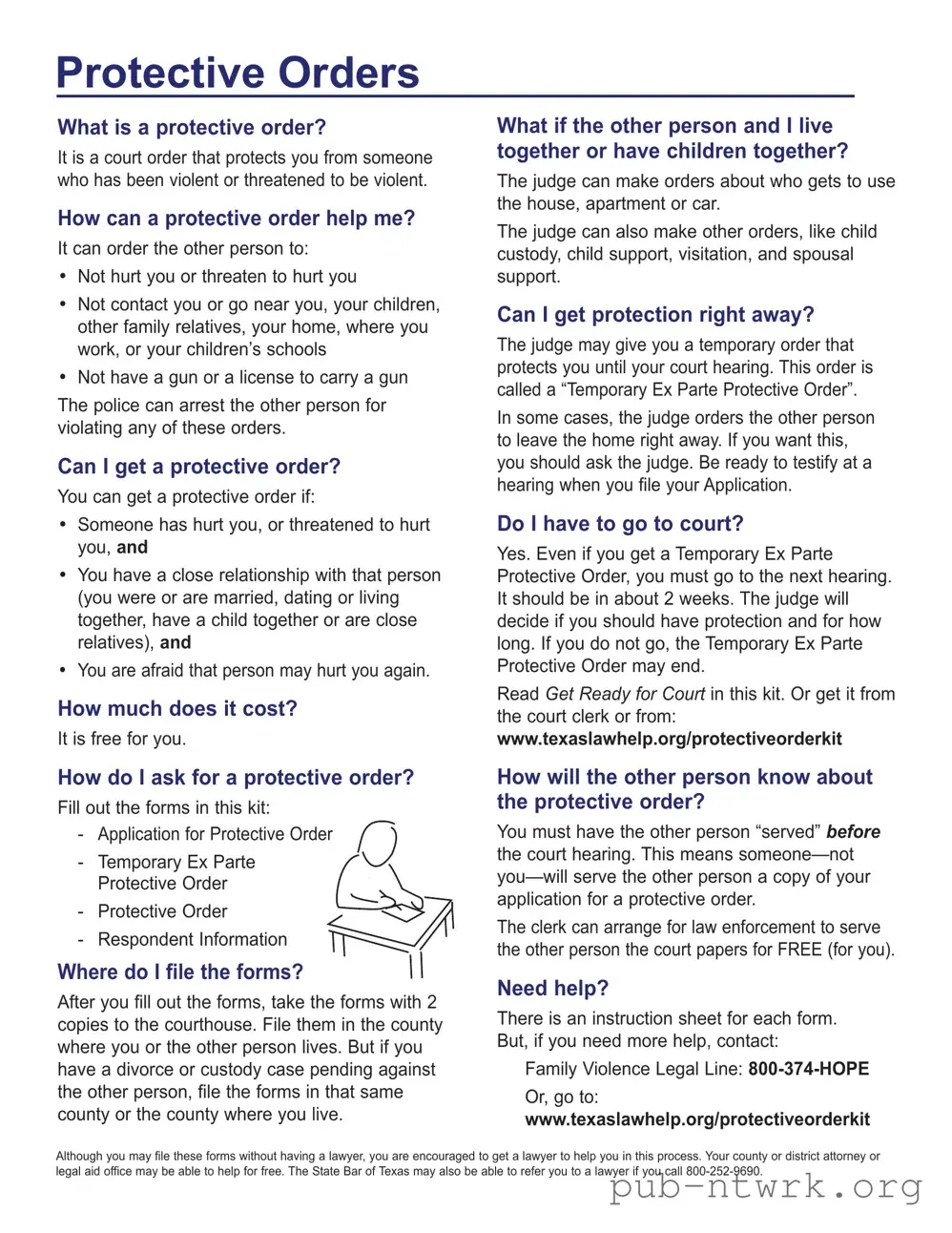 Blank Texas Order PDF Form