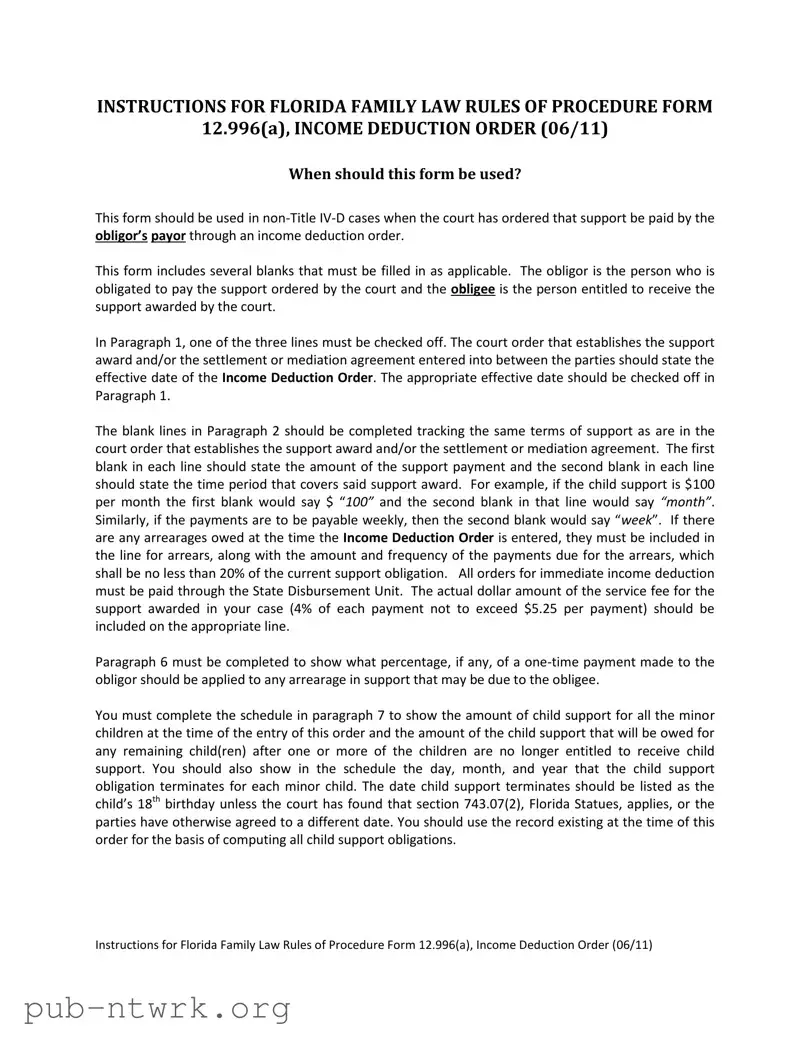 Blank Florida Order PDF Form