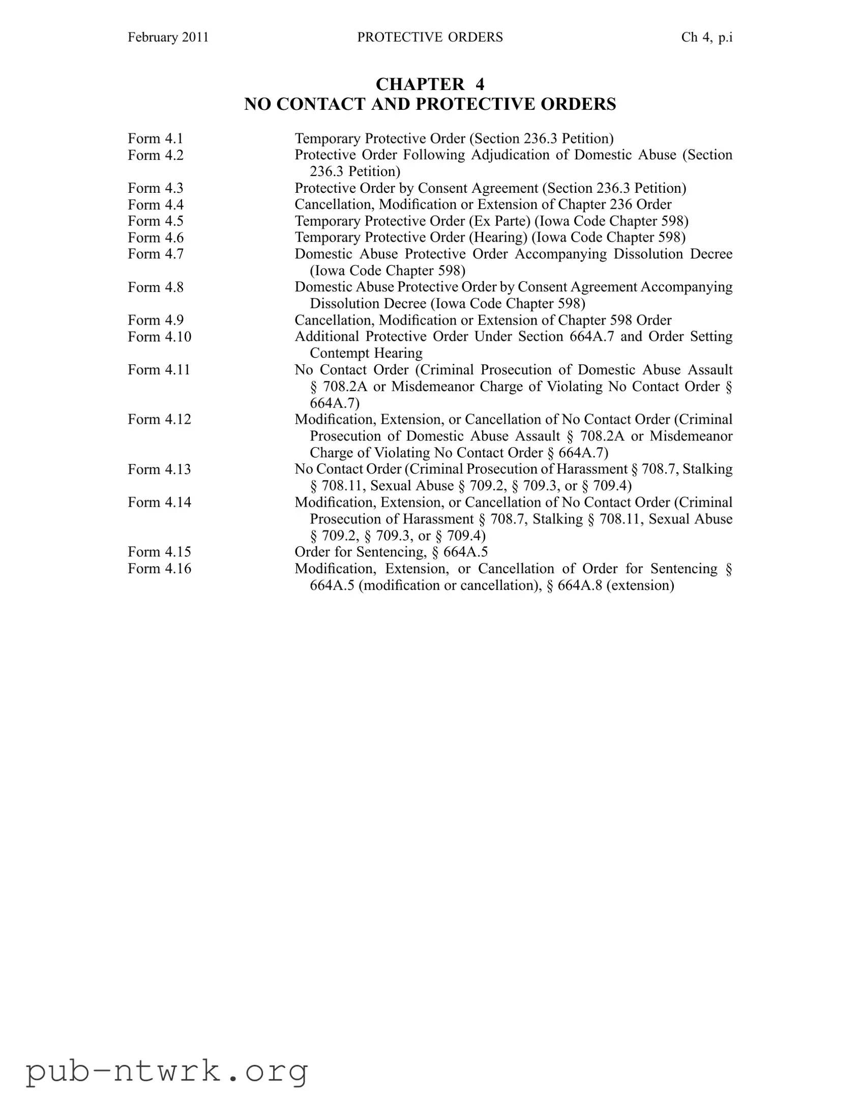 Blank Iowa Protective Order PDF Form