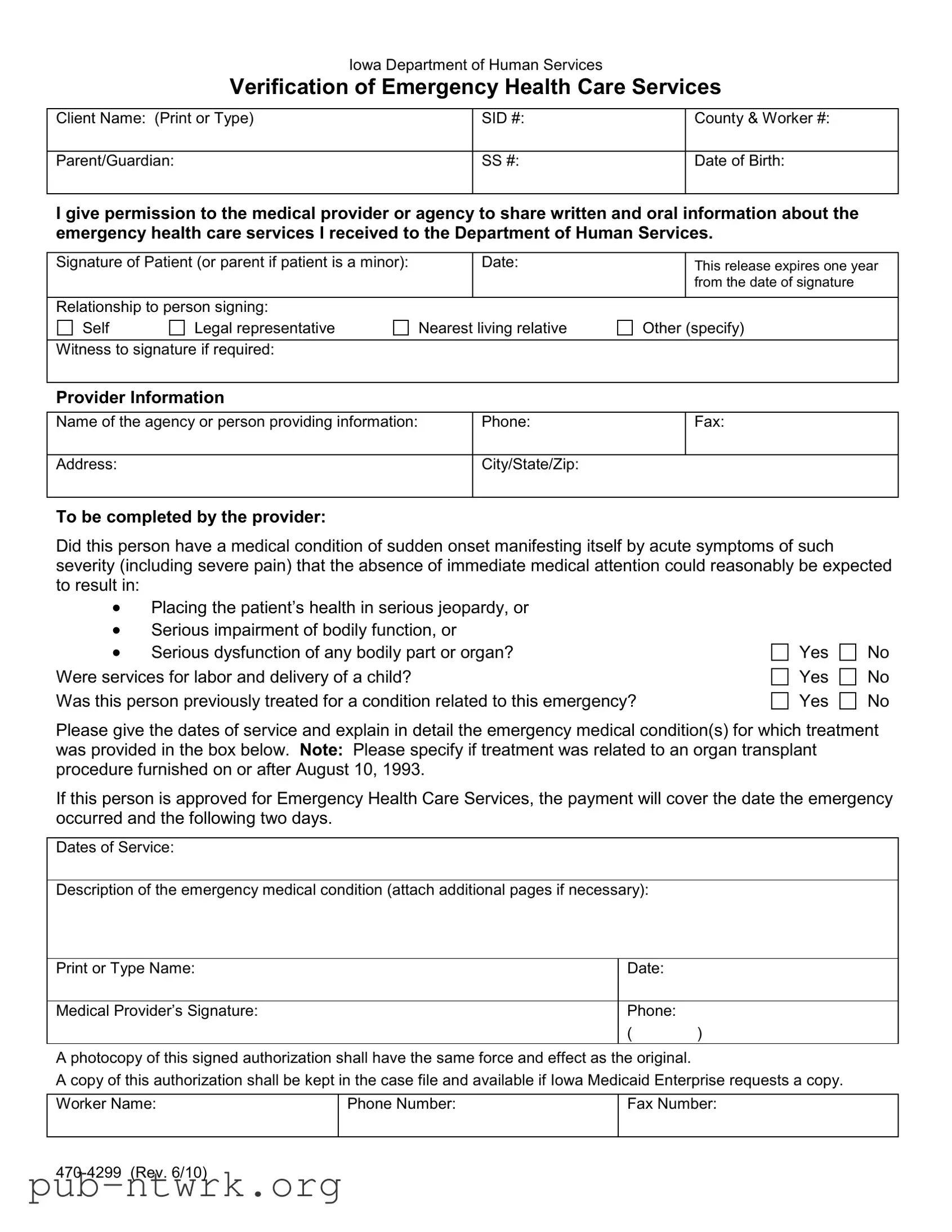 Blank Iowa 470 4299 PDF Form