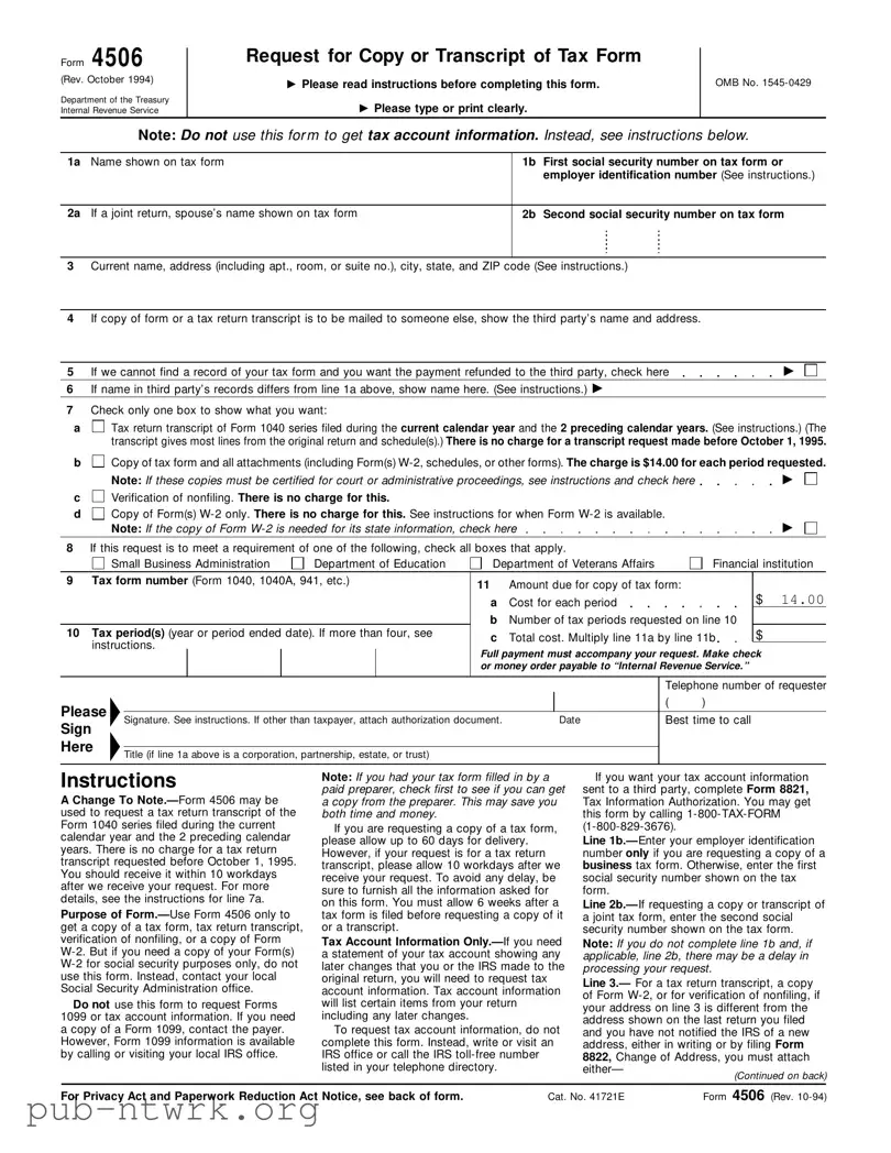 Blank Georgia 4506 PDF Form