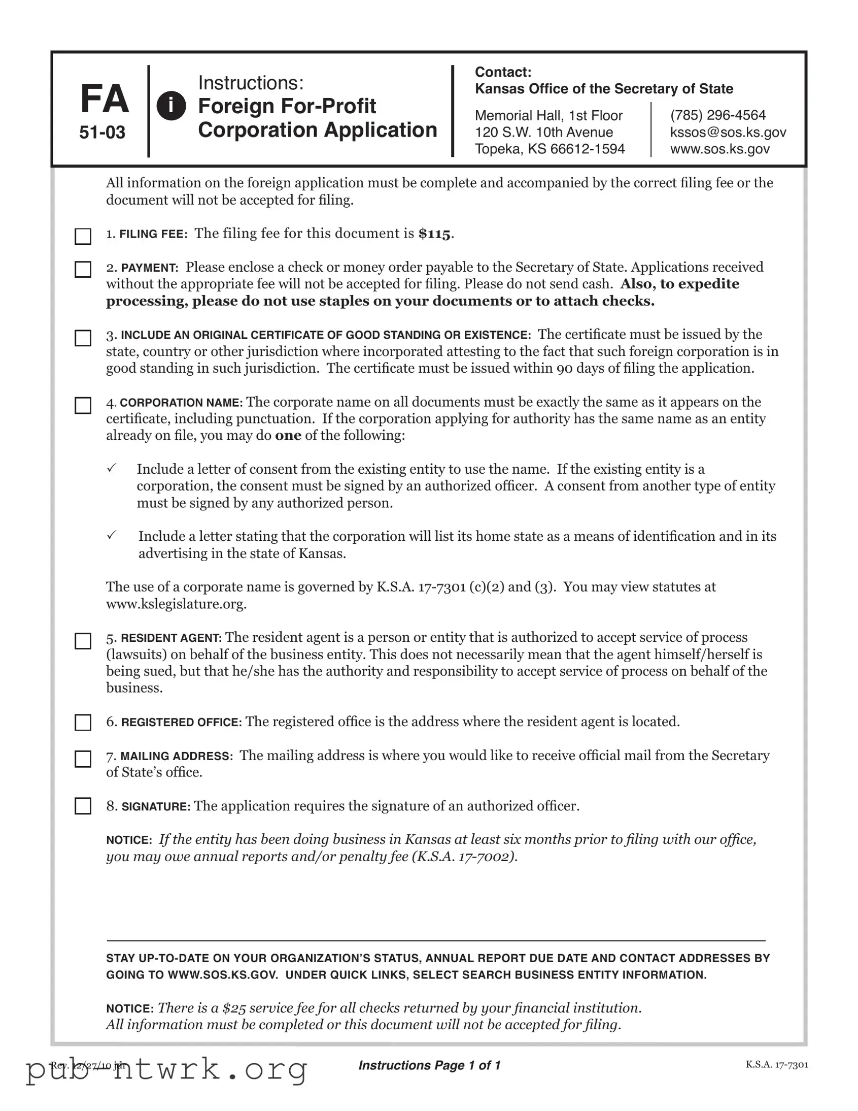 Blank Kansas Fa 51 03 PDF Form
