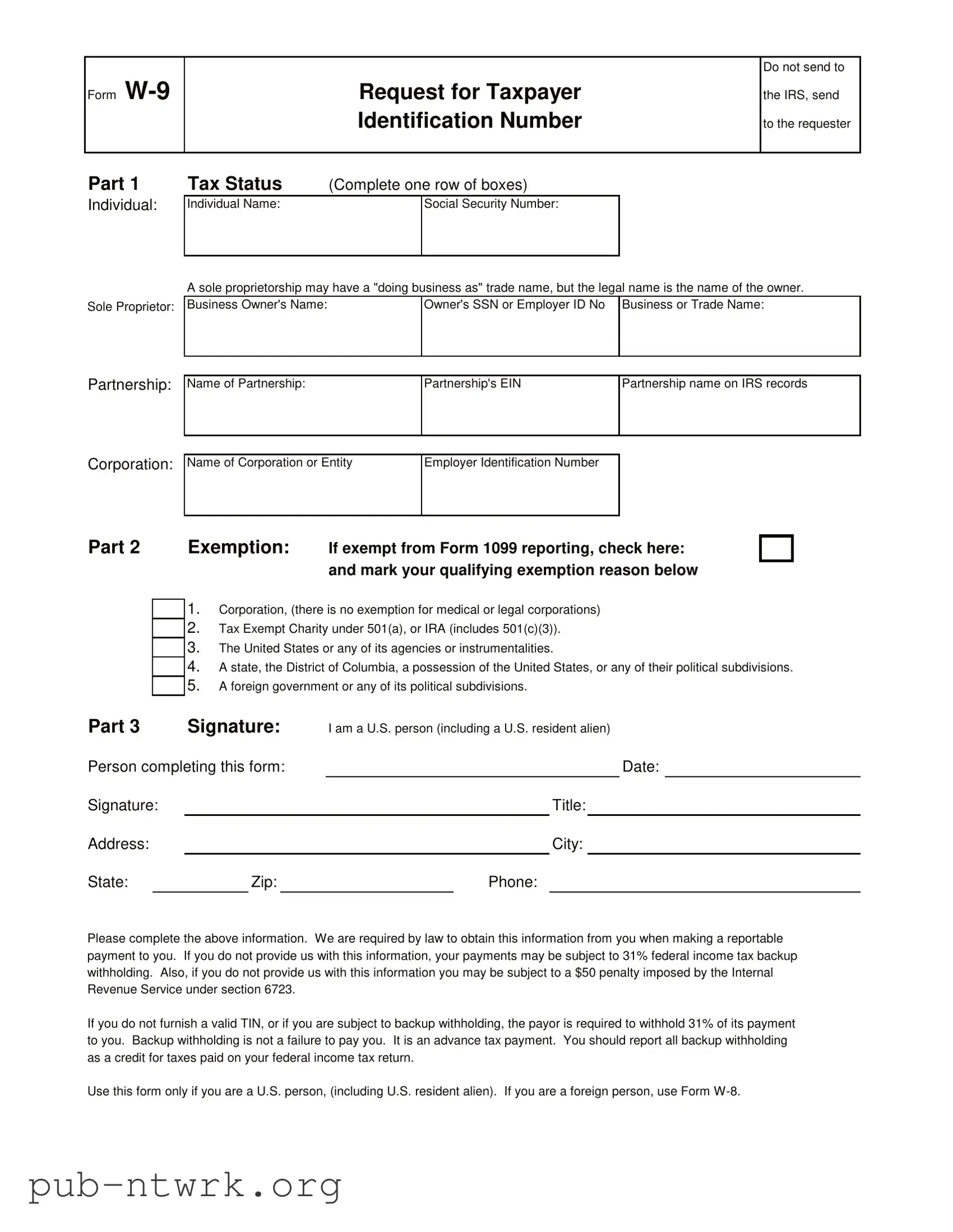 Blank Kansas W 9 PDF Form