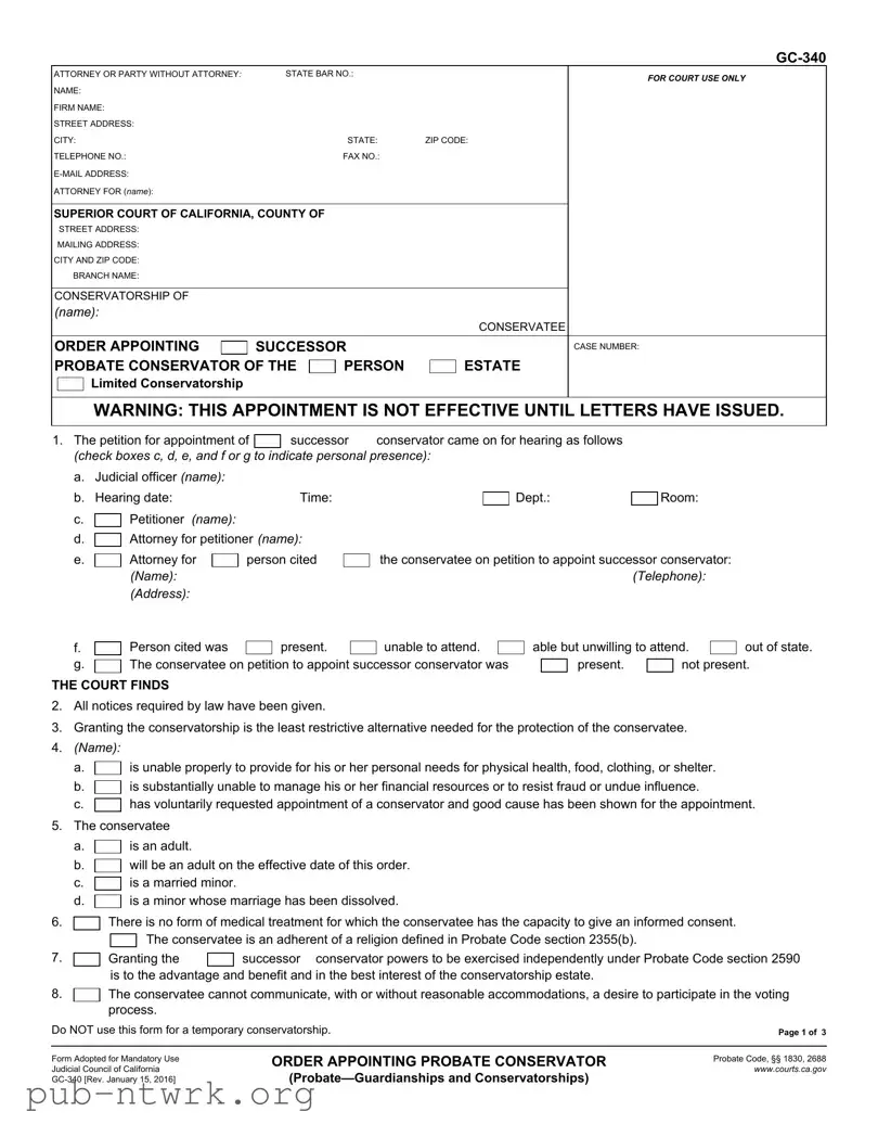 Blank California Gc 340 PDF Form