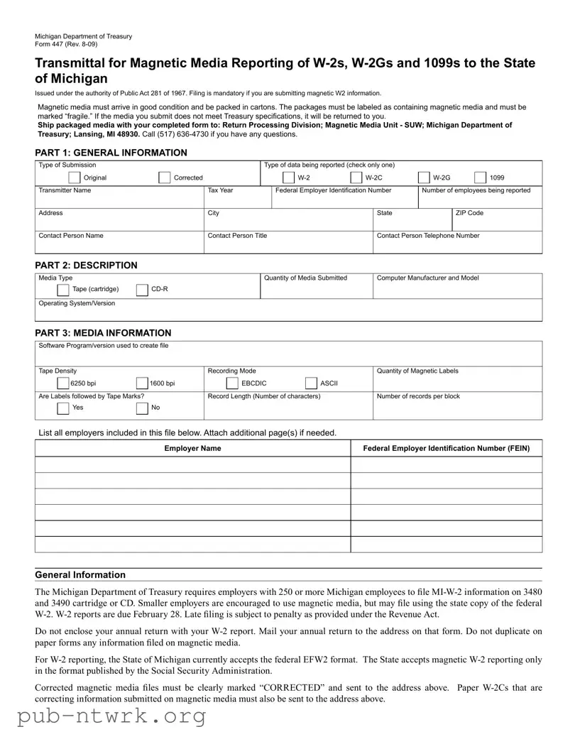 Blank 447 Michigan PDF Form