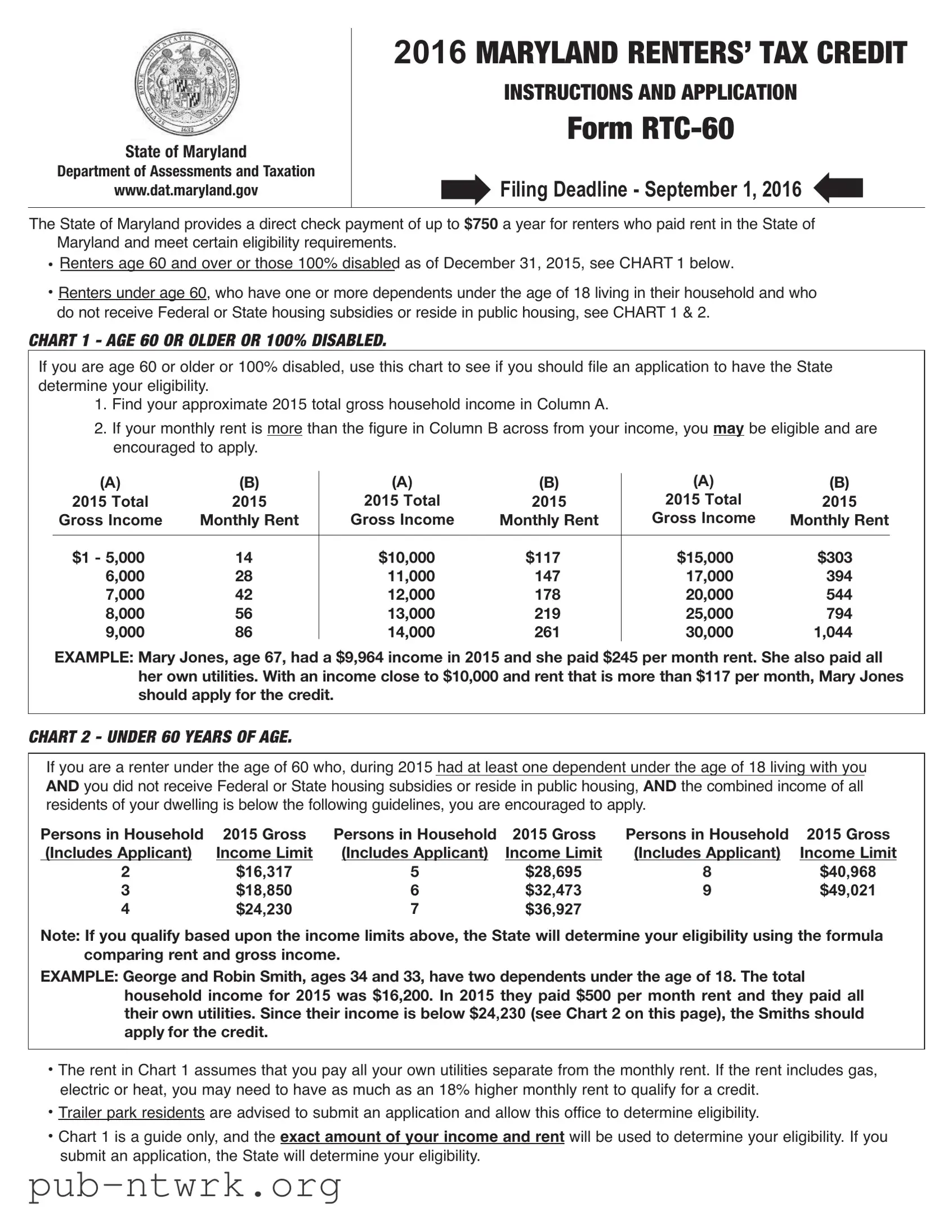 Blank Maryland Rtc 60 PDF Form