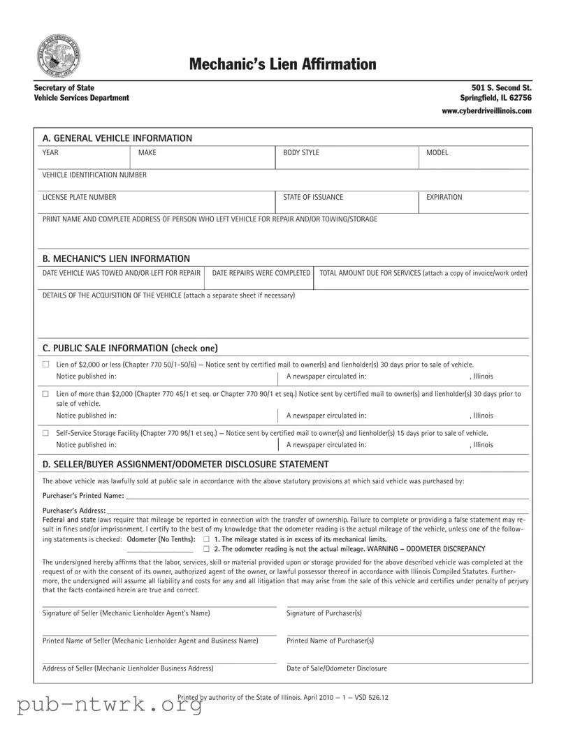 Blank Cyberdrive Illinois Mechanics Lien PDF Form