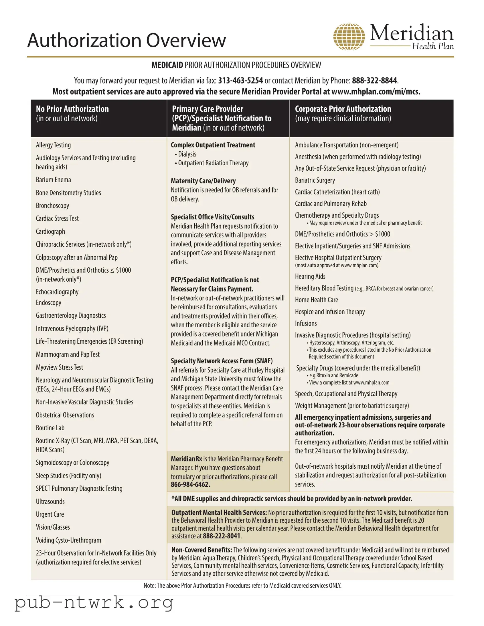 Blank Meridian Michigan Pre Approval PDF Form