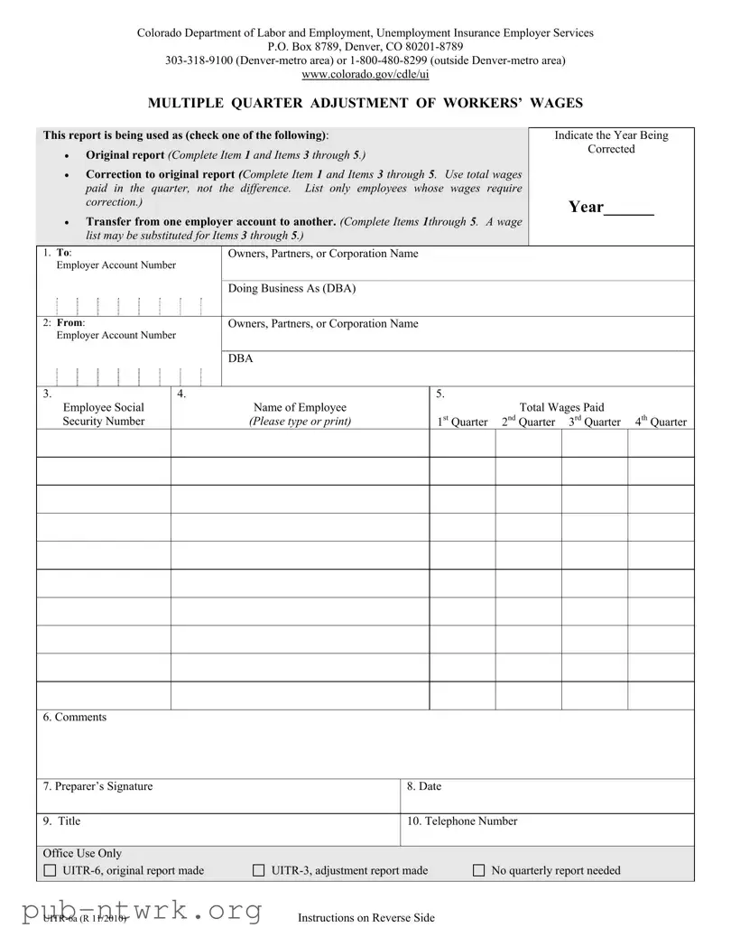 Blank Colorado Uitr 6A PDF Form