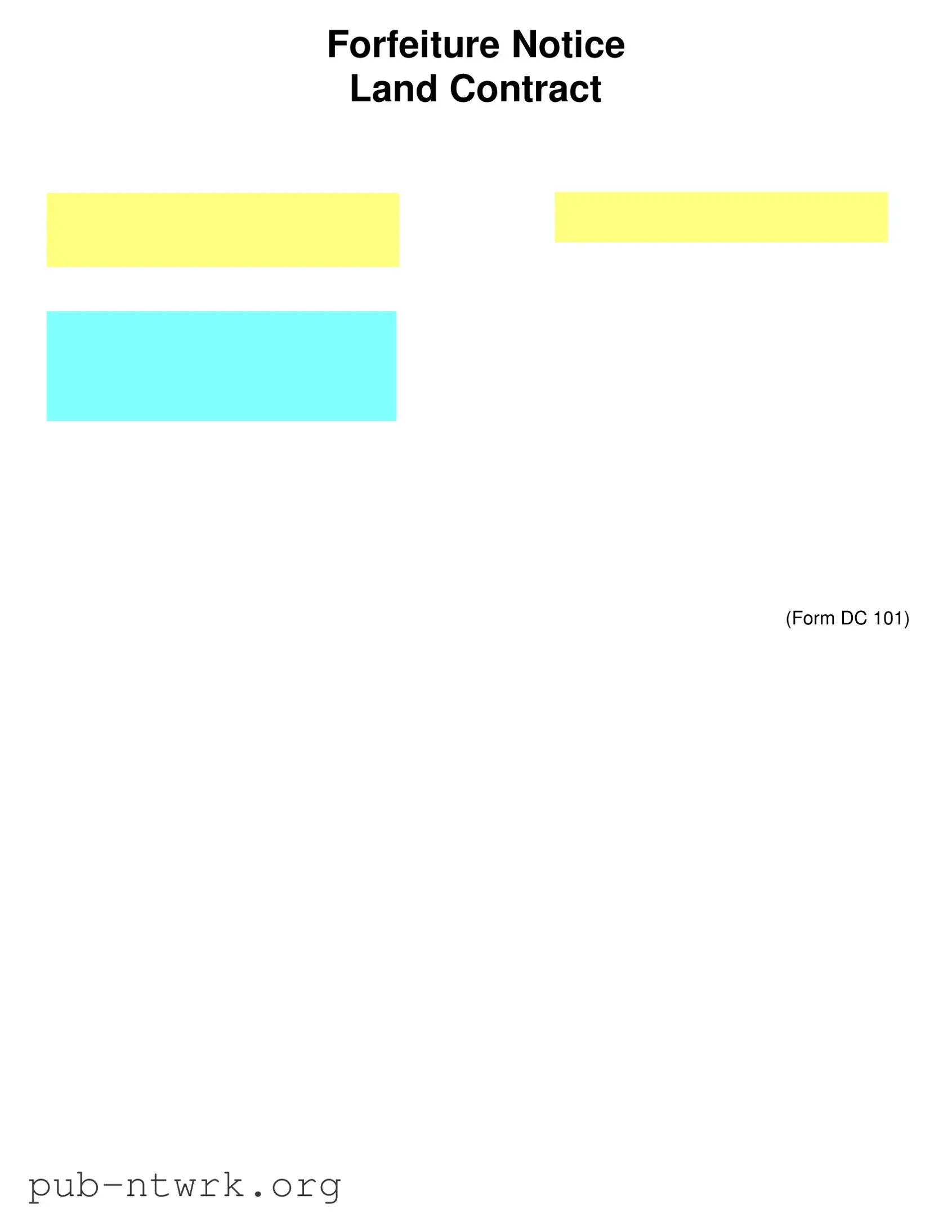 Blank Michigan Land Contract PDF Form