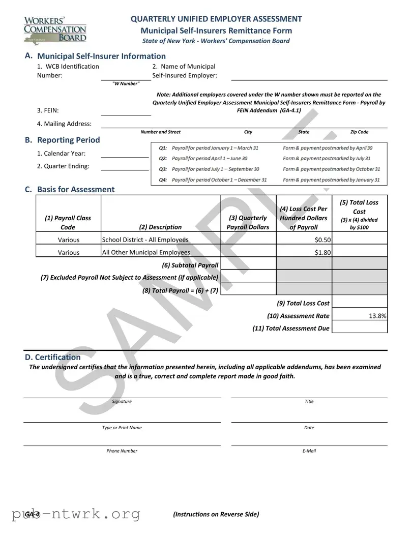 Blank Ga 4 New York PDF Form