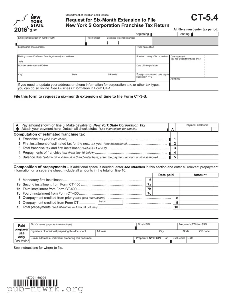 Blank Ct 5 4 PDF Form